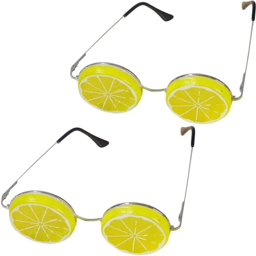 NEW TINTON LIFE 2PCS Creative Unisex Lemon Shaped Eyeglasses Photography Props